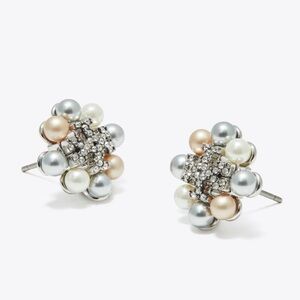 Tory Burch Multi Pearl Cluster Earrings